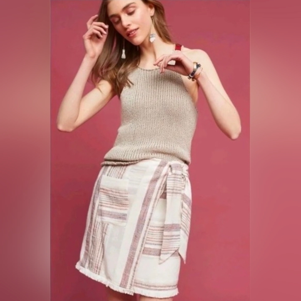 Anthropologie Holding Horses Avery Wrap Mini Skirt,size 10